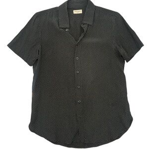 Saint Laurent Paris Silk Polka Dot Shirt Black White Men’s S Unisex